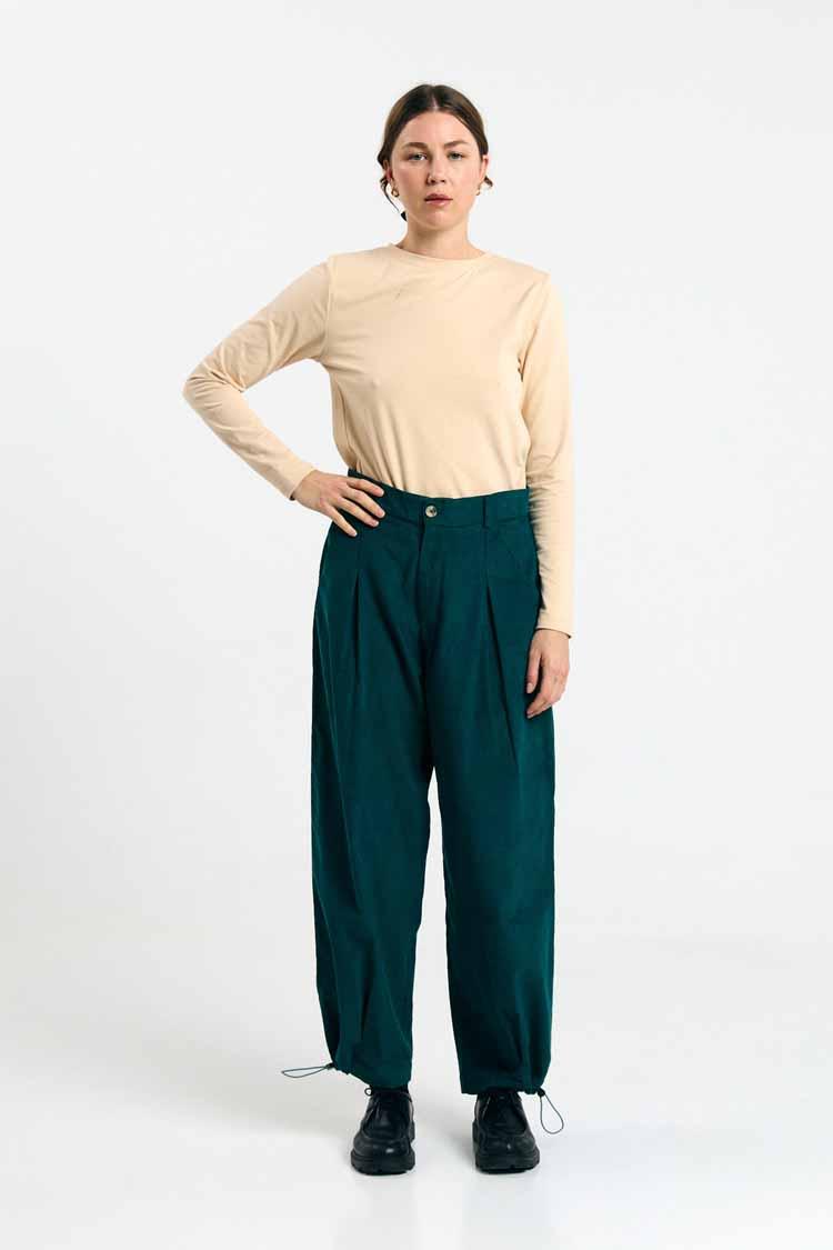 Suite13Lab Nine Pants Deep Green Damen Bundfaltenhose dunkelgrün